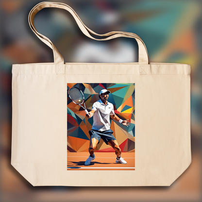 Tote bag IA ample écologique - Joueur de Tennis - 128082634
