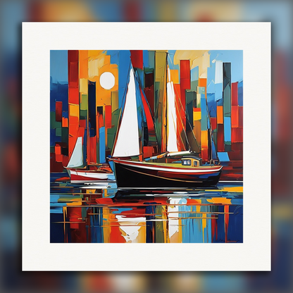 Affiche IA - Expressionisme abstract canadien, Bateau - 596688742