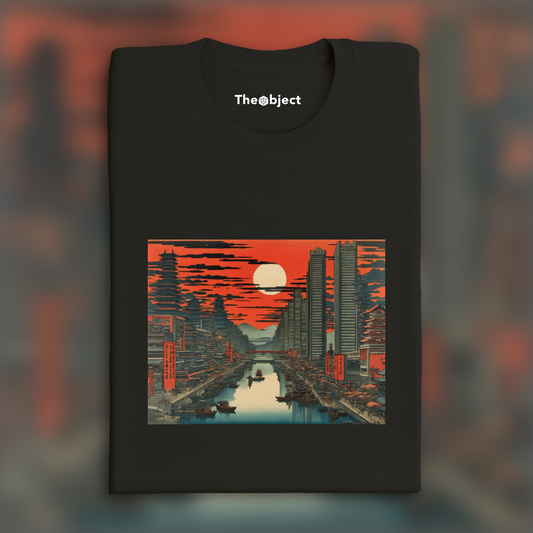 T-Shirt IA - Hiroshige, cybernetic city - 1429507643