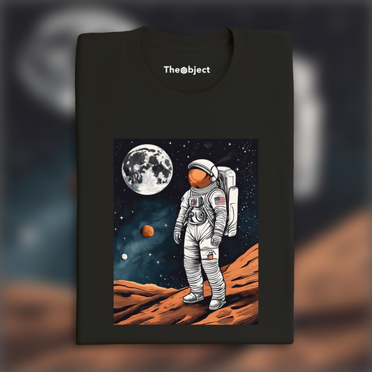 T-Shirt IA - Illustration épurée américaine, moderne et nerveuse, Astronaute - 3648913161