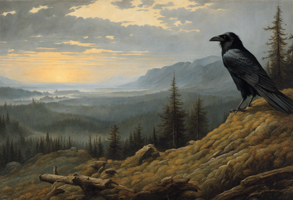 Poster - Caspar David Friedrich, a crow - 1972741577