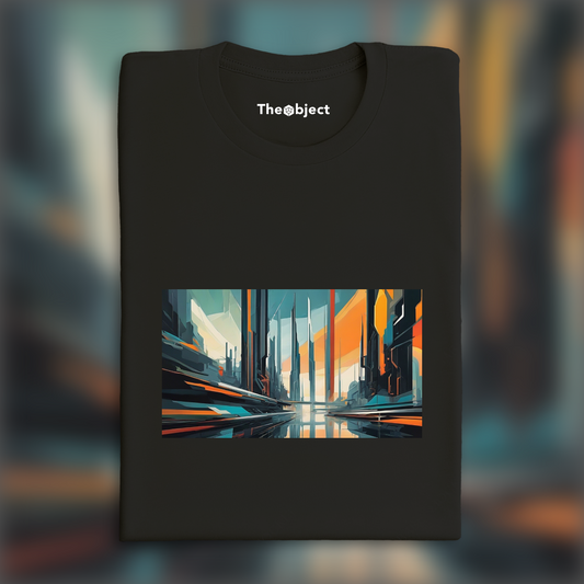 T-Shirt IA - Abstraction lyrique, Cité futuriste - 1194183994