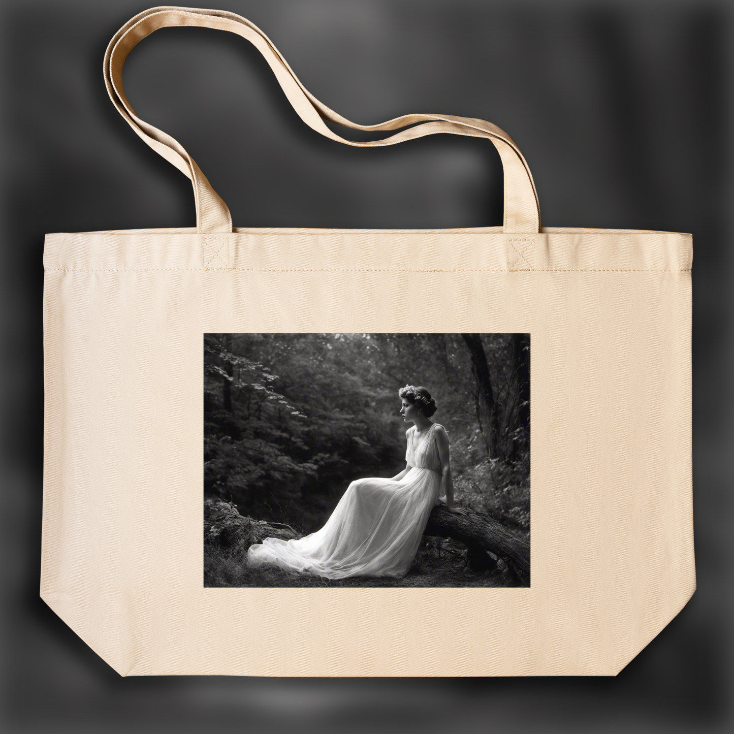 Tote bag large - XXth century pictorialist and romantic photography of the 20th century, black and white, Ghost - 1420429005