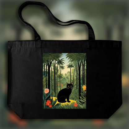 Tote bag ample - Le Douanier Rousseau, un Chat Noir dans la Jungle - 2571624287