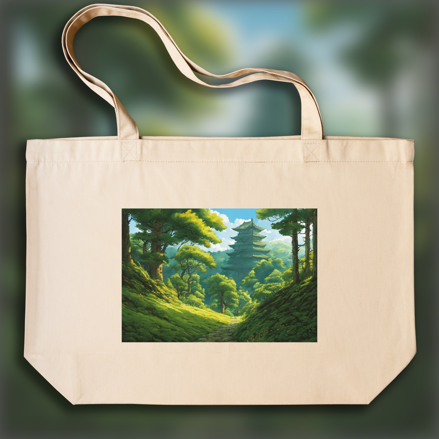 Tote bag ample - Studio Ghibli, Fôret - 4095437608