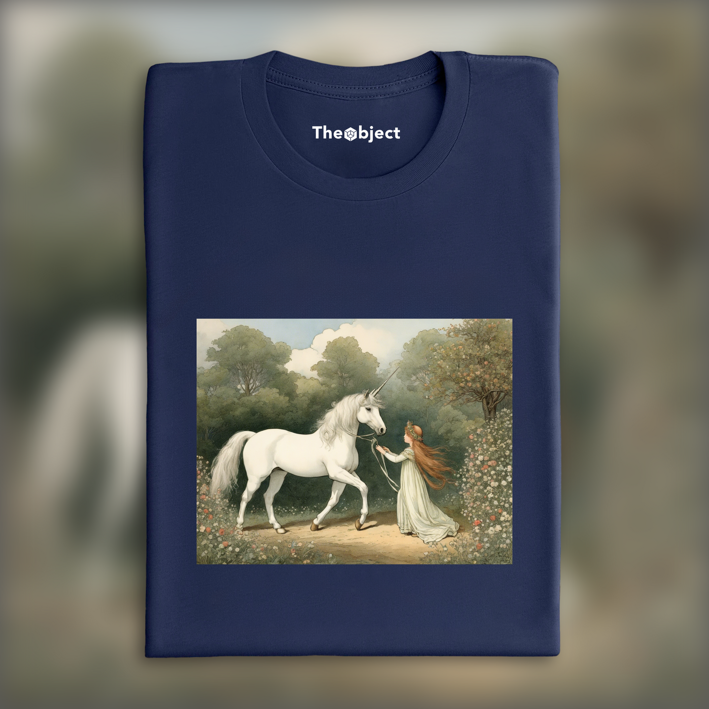 T-Shirt IA - Kate Greenaway, a unicorn - 2371409848