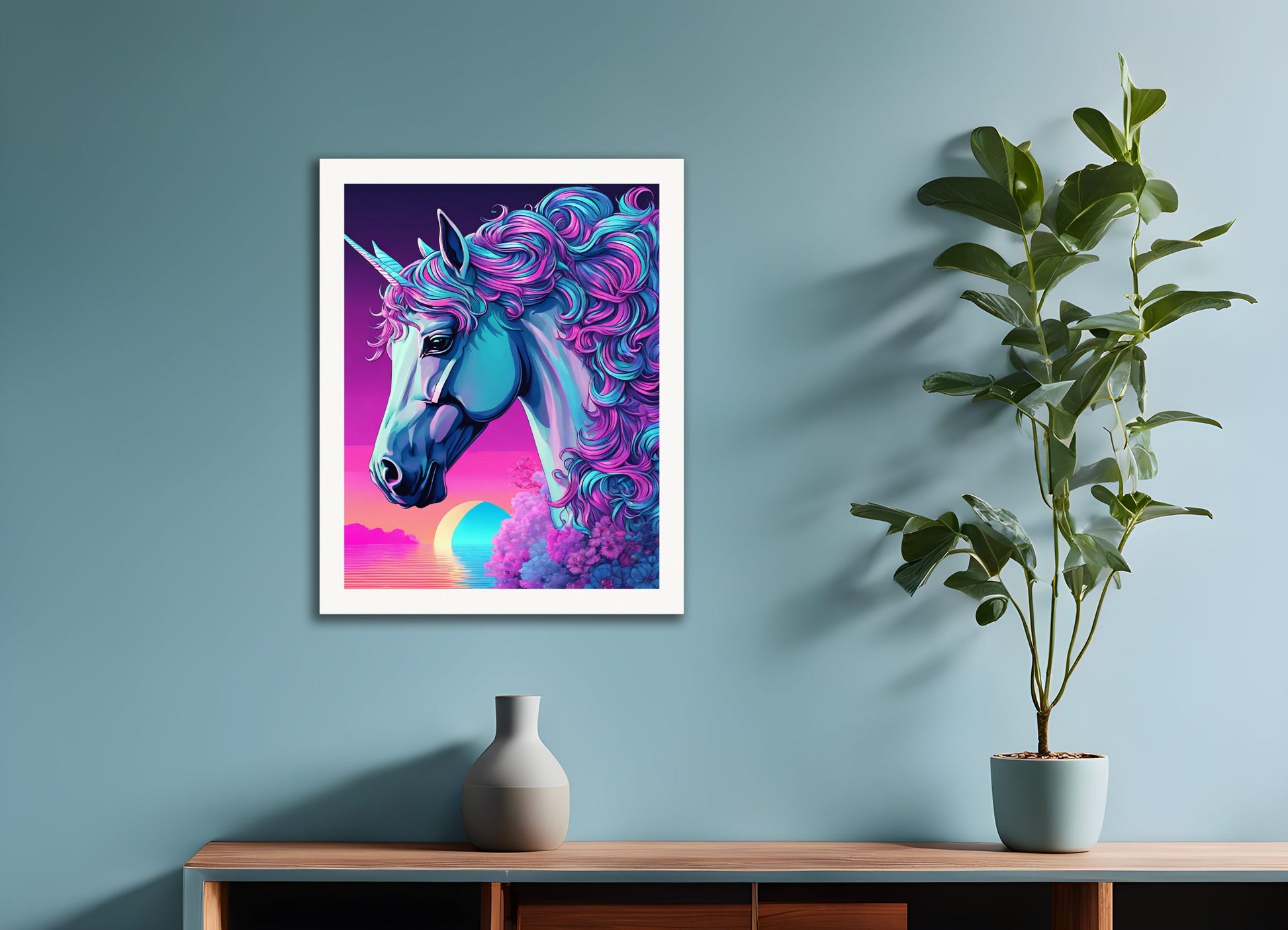 Poster: Vaporwave, Unicorn
