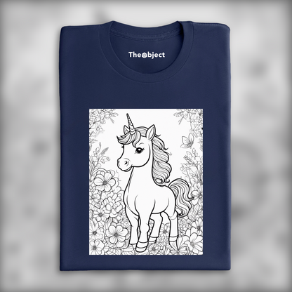 T-Shirt IA - Dessin pour coloriage, Licorne bébé mignonne - 259140410