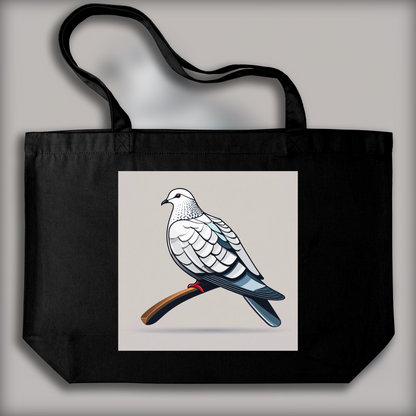 Tote bag IA ample écologique - Icône flat, Colombe - 3793157570