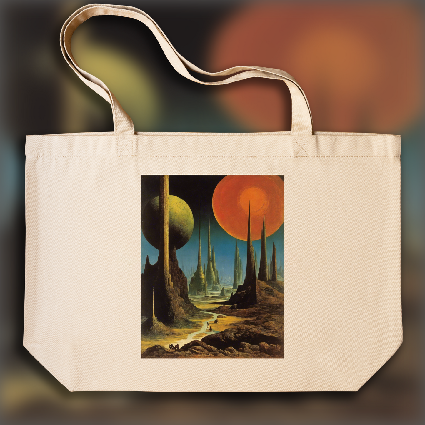 Tote bag IA - Max Ernst, Paysage exoplanète - 588445797