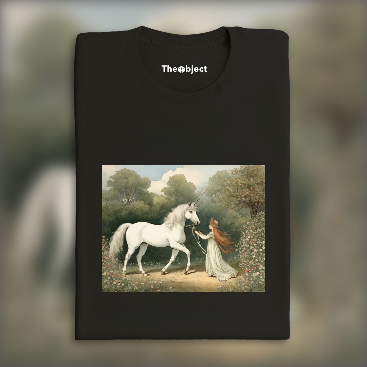 T-Shirt IA - Kate Greenaway, a unicorn - 2371409848