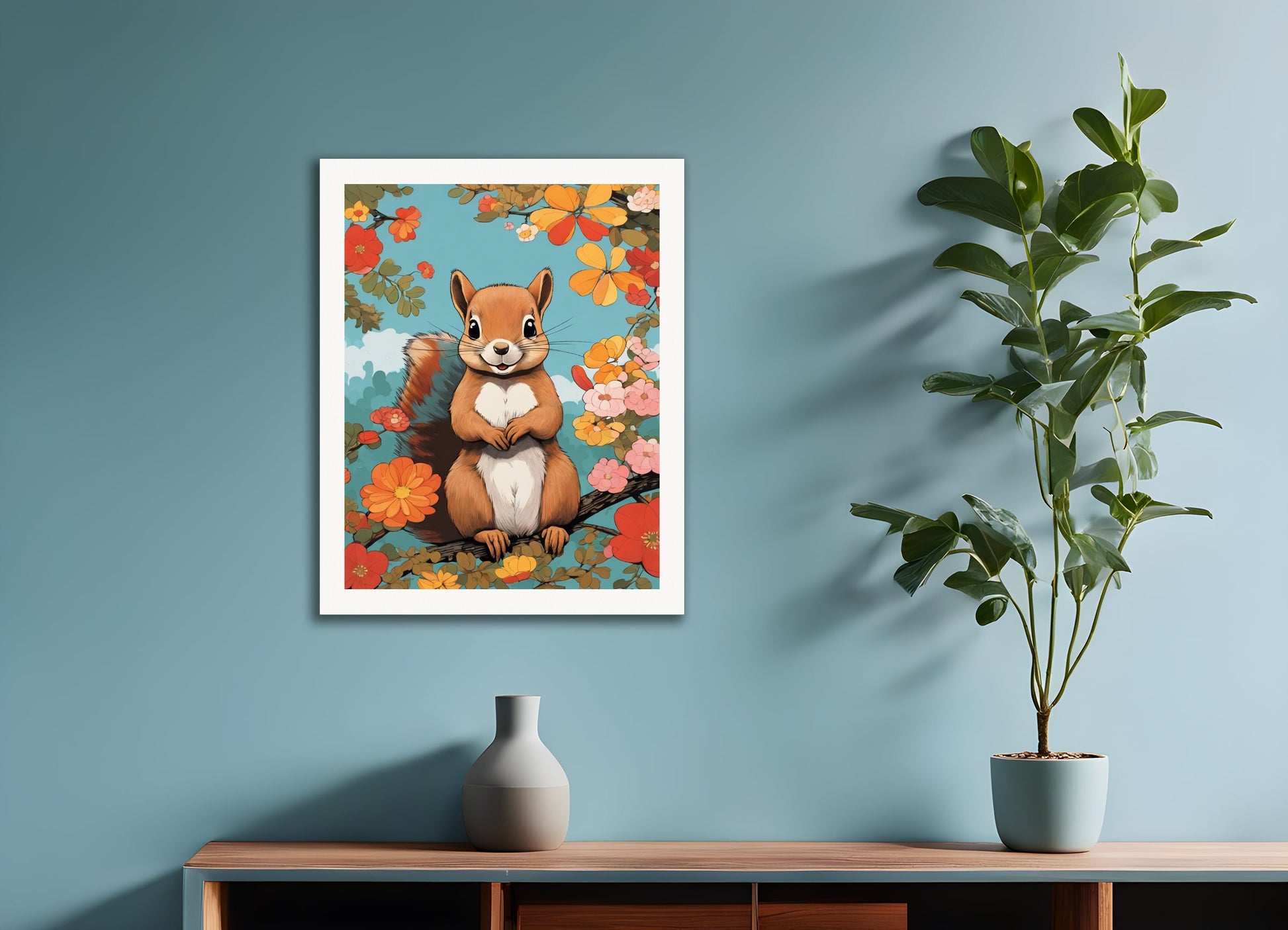Poster: Japanese contemporary Kawaii artist, Squirrel