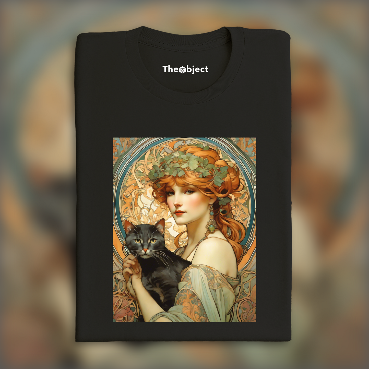 T-Shirt IA - Alfons Mucha, Chat - 2798202489