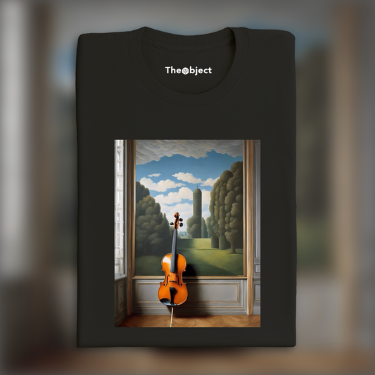 T-Shirt IA - Surréalisme belge, un violon - 2415333366