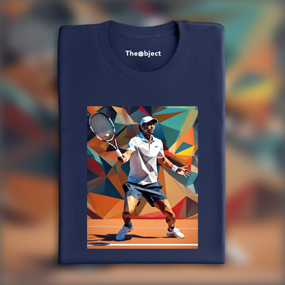 T-Shirt IA - Low polygon, Joueur de Tennis - 128082634