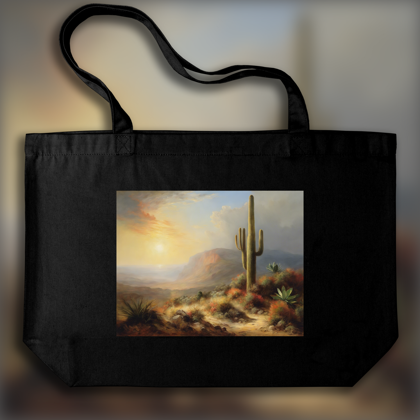 Tote bag IA ample écologique - William Turner, Cactus - 1805111264