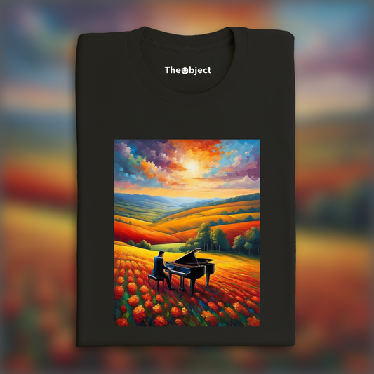 T-Shirt IA - Color field painting, Pianist  - 3455461847