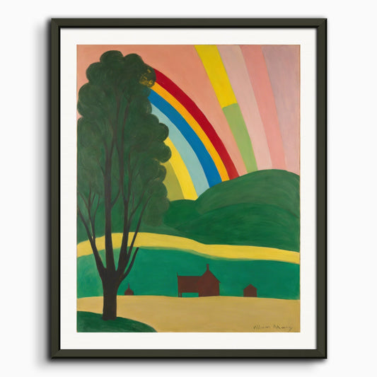 Poster: American intimate figurative, abstract trend, Rainbow