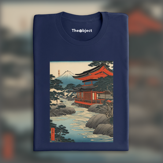 T-Shirt IA - Ukiyo-e, Rivière - 3686145256