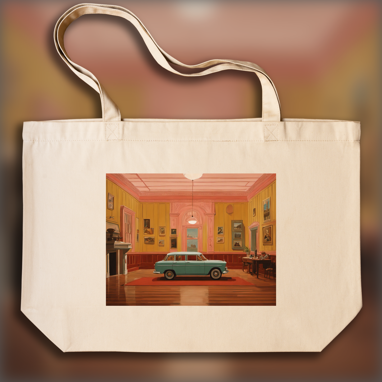 Tote bag IA ample - Wes Anderson, Ombre - 3280386135