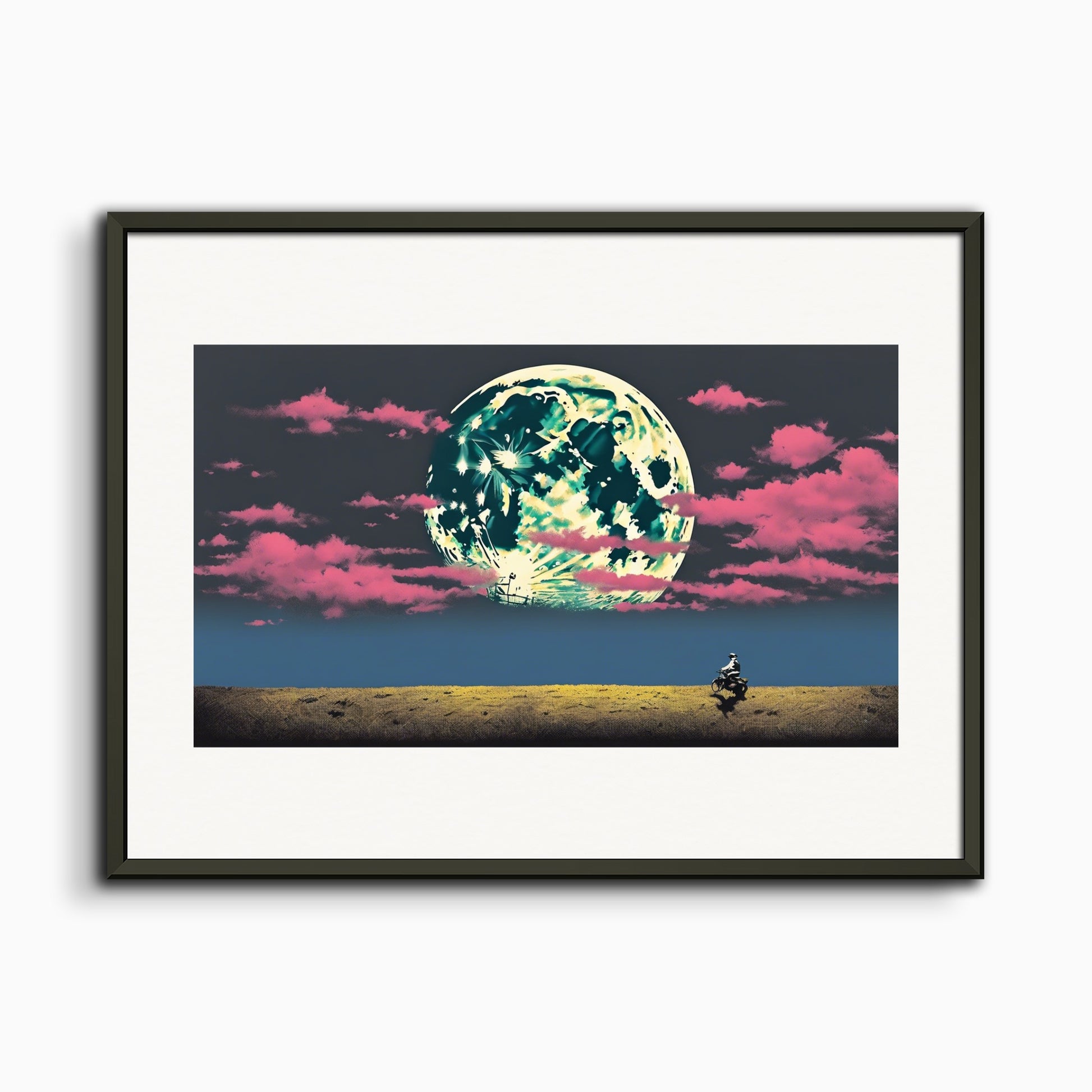 Poster: Bansky, Lune et nuages