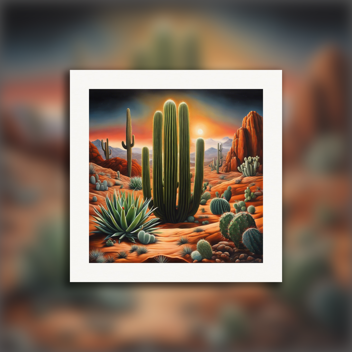 Affiche IA - Surréalisme, Cactus 2 - 1030292306
