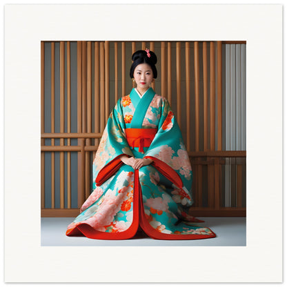 Affiche IA - Surfaces et paysages du quotidien comme abstractions picturales, Kimono - 1701249724