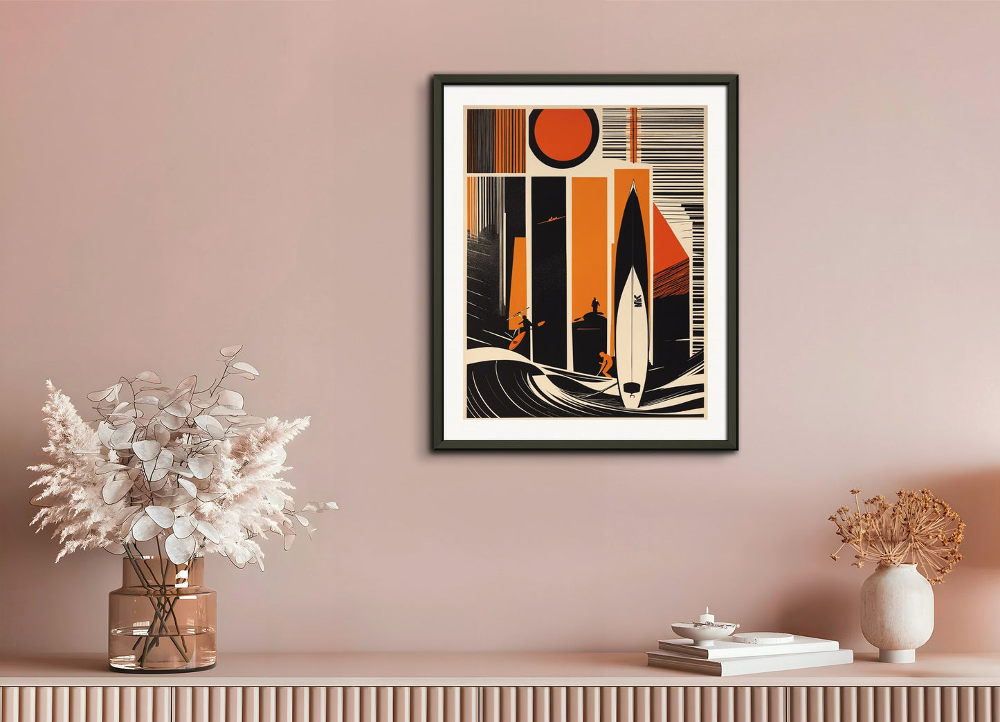 Poster with metal frame: Refined American, modern and nervous illustration, 