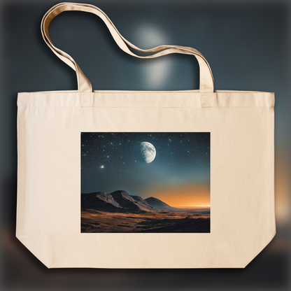Tote bag large - Wim Wenders atmosphere, Moon and starry sky - 3955157093