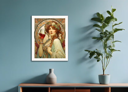 Poster: Alfons Mucha, The Wine