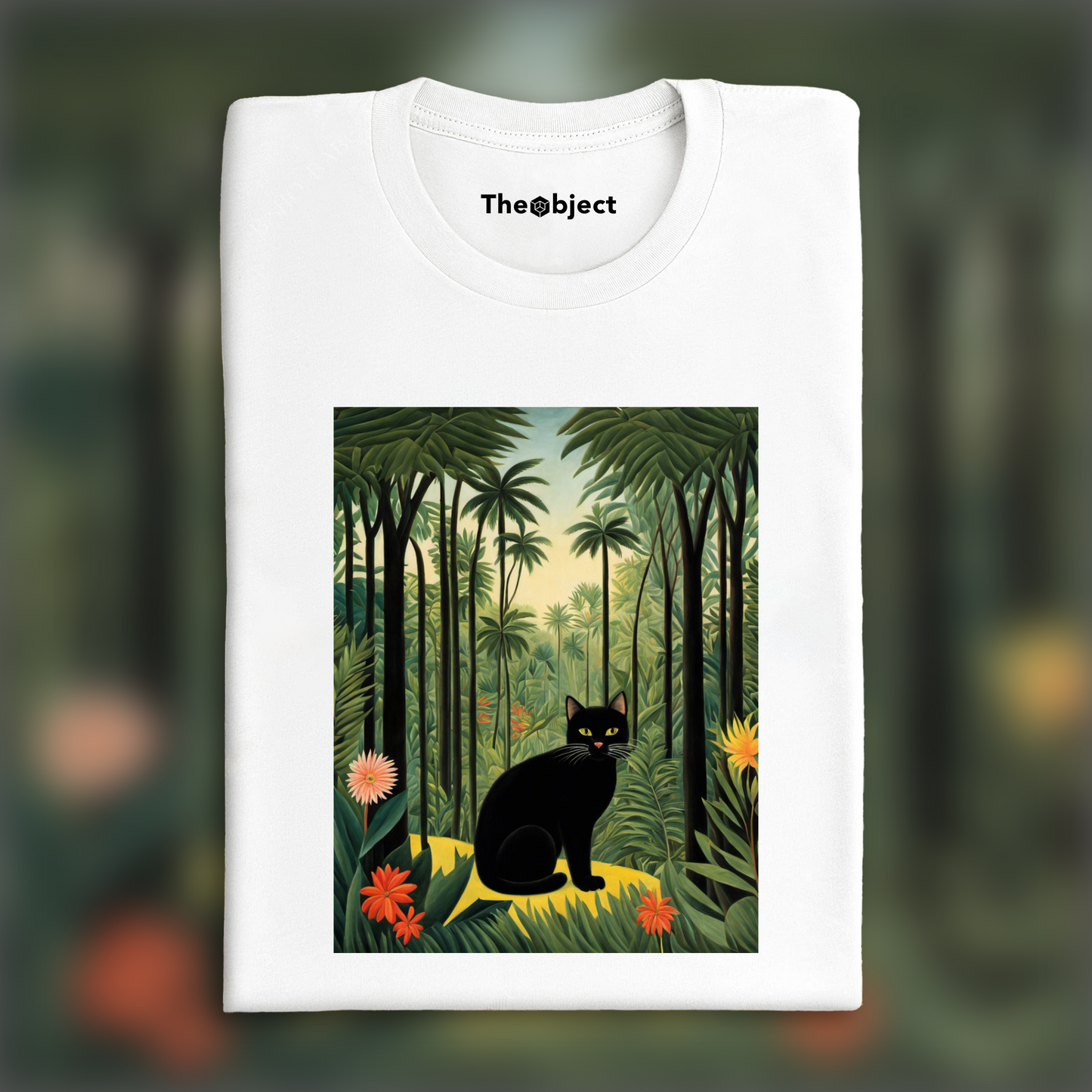 T-Shirt - Henri Rousseau, a black cat in the jungle - 2571624287