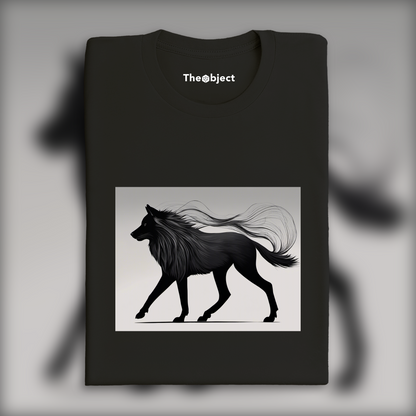 T-Shirt - Neo-minimalism, a black animal - 3921710325