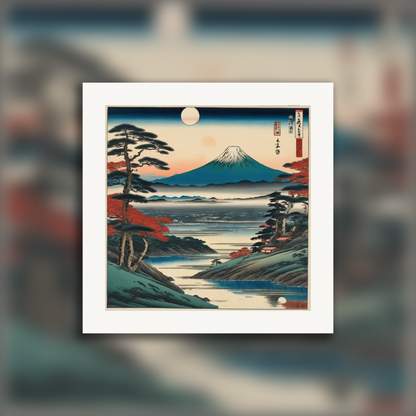 Affiche IA - Hiroshige, Paysage exoplanète - 508767227