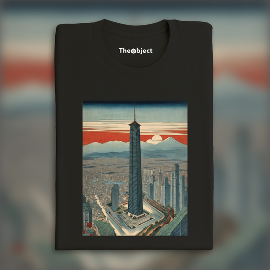 T-Shirt IA - Hiroshige, futuristic skyscraper - 726871588