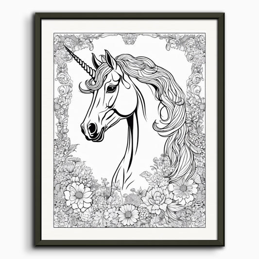 Poster: Coloring page, Unicorn