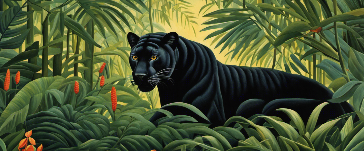Image - Henri Rousseau, close-up of a black panther animal in the jungle - 1395439332