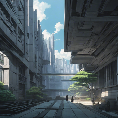 Tote bag IA - Ghost in the shell, Brutalist architecture, city - 1186372846
