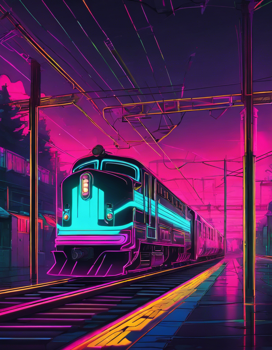 Image IA - Neon punk, Train - 1439839541