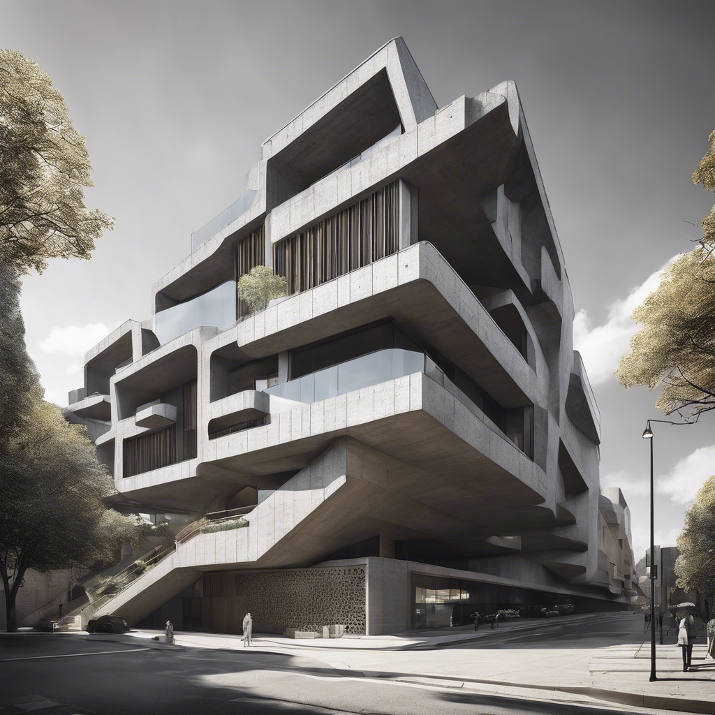 Image IA - Modernisme tardif, Brutalist architecture, city - 438035921